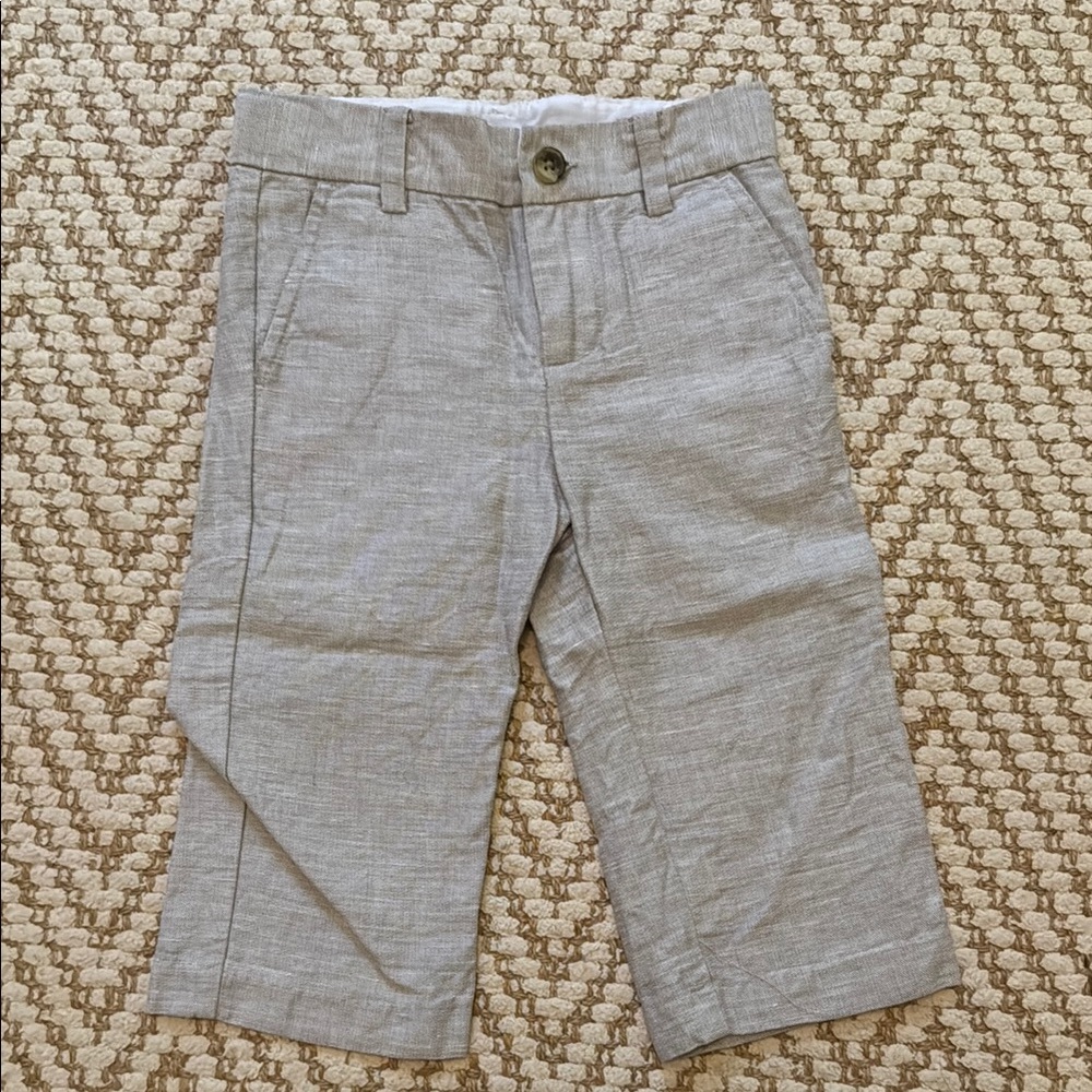 Janie and Jack linen Gray Toddler Pants